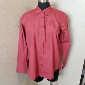 Free People Pintuck Button Front Blouse